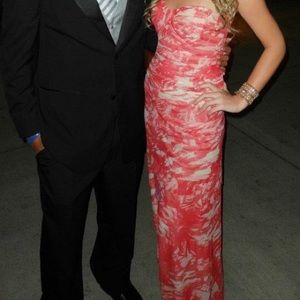 BCBG pattern sweetheart prom evening dress